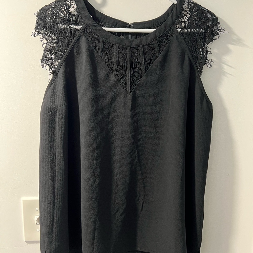 Chic Black Lace Women's Blouse